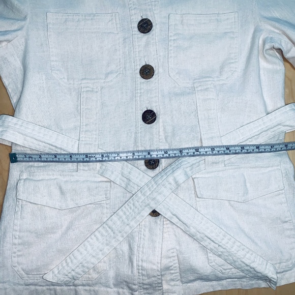 Vintage Smart Set Linen Waist Tie Jacket Coat - Picture 7 of 8